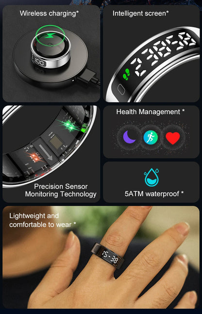 Anillo inteligente Xiaomi R12 con pantalla táctil, resistente al agua hasta 5 ATM, Bluetooth, control de gestos, carga inalámbrica, deportivo