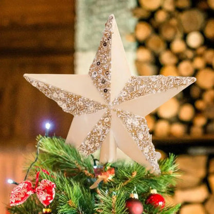 Estrella para la parte superior del árbol de Navidad, estrella 3D brillante, adorno para la parte superior del árbol, decoración navideña para el árbol de Navidad.