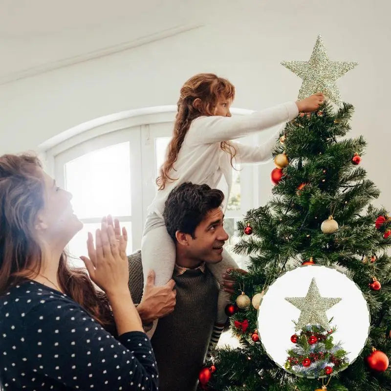 Estrella para la parte superior del árbol de Navidad, estrella 3D brillante, adorno para la parte superior del árbol, decoración navideña para el árbol de Navidad.
