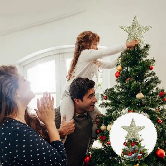 Estrella para la parte superior del árbol de Navidad, estrella 3D brillante, adorno para la parte superior del árbol, decoración navideña para el árbol de Navidad.