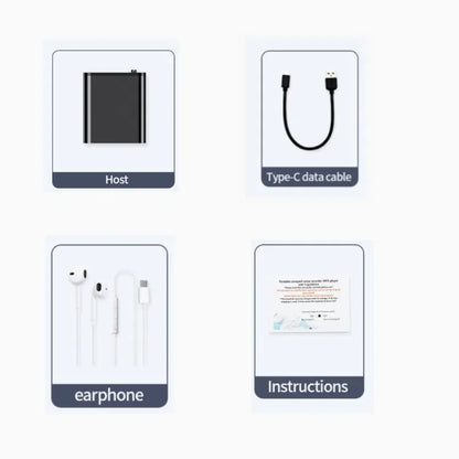 Mini grabadora de voz portátil inteligente, grabación de audio activada por voz, grabadora de sonido HD con reducción de ruido, reproductor MP3 con imán OTG