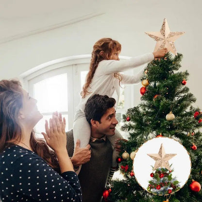 Estrella para la parte superior del árbol de Navidad, estrella 3D brillante, adorno para la parte superior del árbol, decoración navideña para el árbol de Navidad.