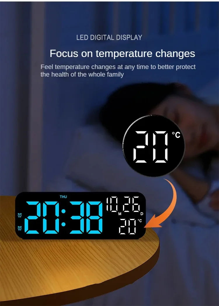Reloj despertador digital Xiaomi Youpin con temperatura, fecha, semana, modo nocturno, reloj de mesa, 12/24 h, despertador electrónico LED de escritorio