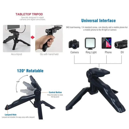 Kit de vlogging para smartphone COOL DIER con trípode, soporte para teléfono, mini micrófono, luz LED de relleno, para TikTok, transmisión en vivo, vídeo y YouTube.