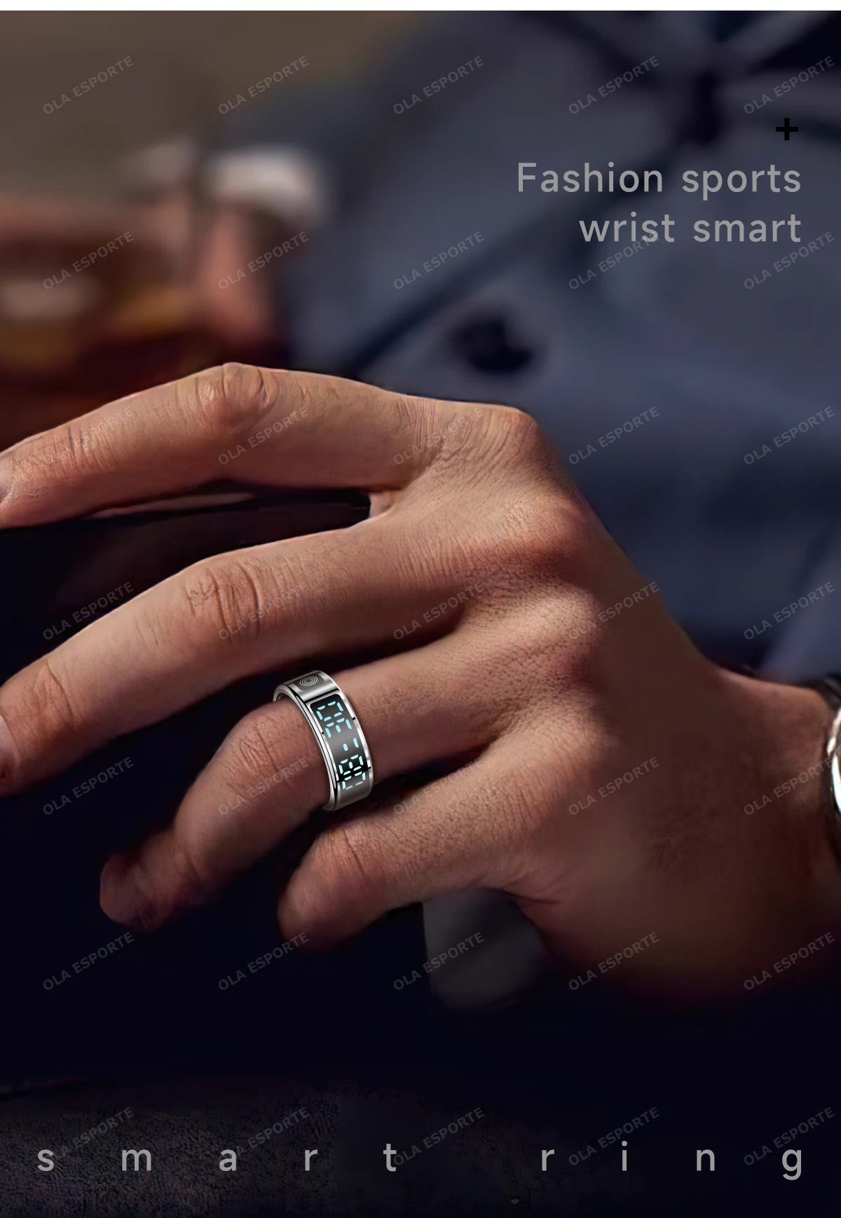 Anillo inteligente R12 2025 con pantalla táctil, carga inalámbrica, control de salud, resistente al agua hasta 5 ATM, para hombres y mujeres.