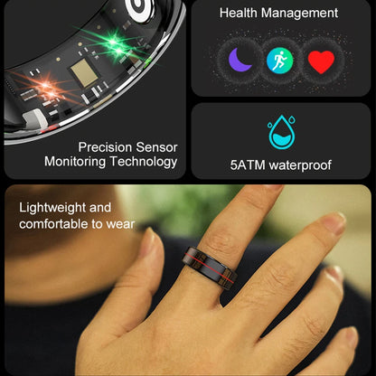 Anillo inteligente R04 2025 para hombre y mujer, con estuche de carga, monitor de salud y sueño, resistente al agua hasta 5 ATM, modo multideporte, control de cámara.