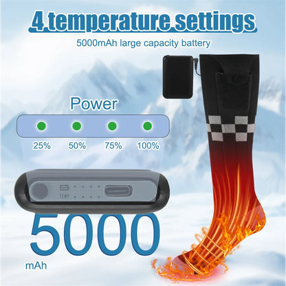 2025 Heated Socks Remote Control Motorcycle Electric Heating Socks Rechargeable Battery Winter Thermal Thick Stockings Men Women Selectia