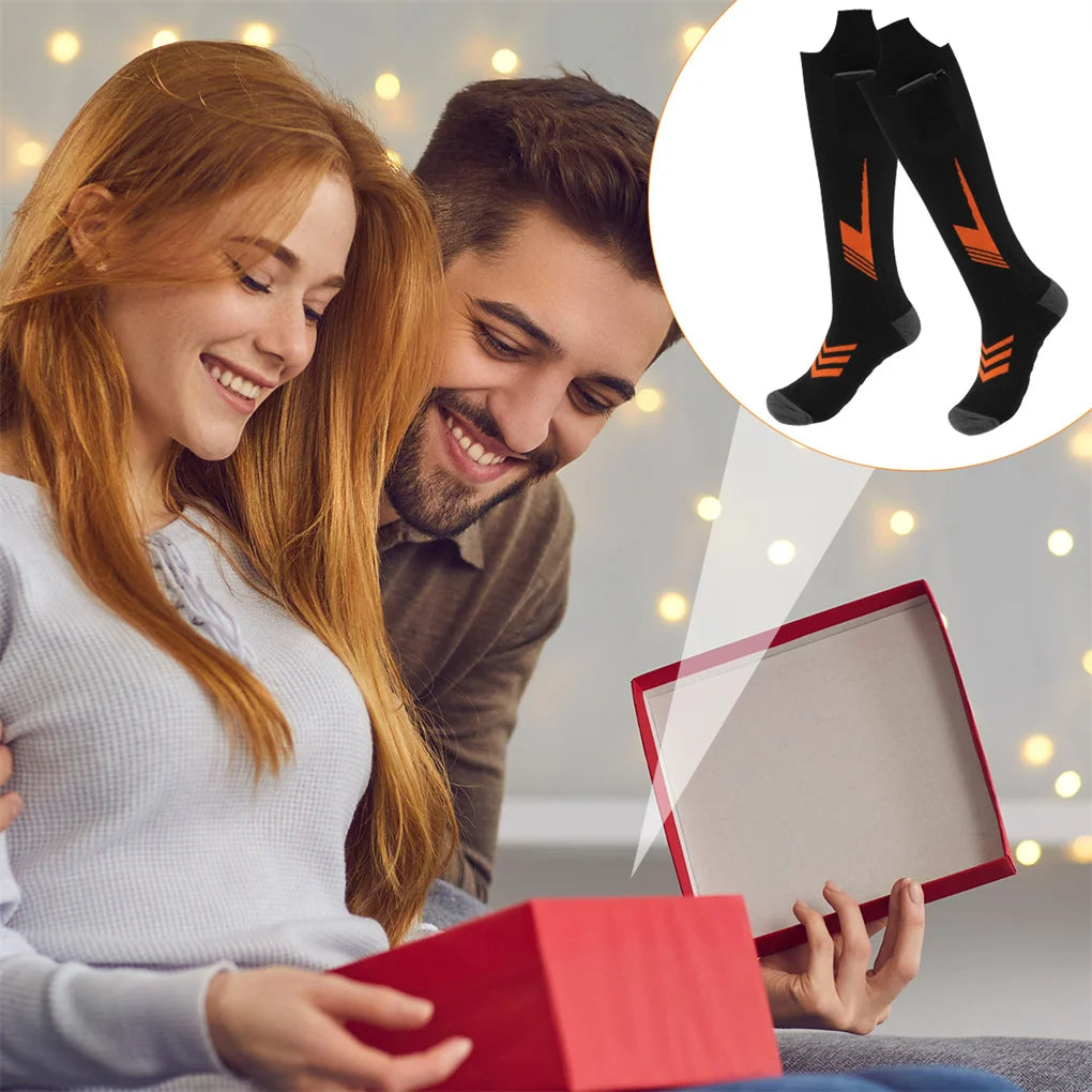 2025 Heated Socks Remote Control Motorcycle Electric Heating Socks Rechargeable Battery Winter Thermal Thick Stockings Men Women Selectia