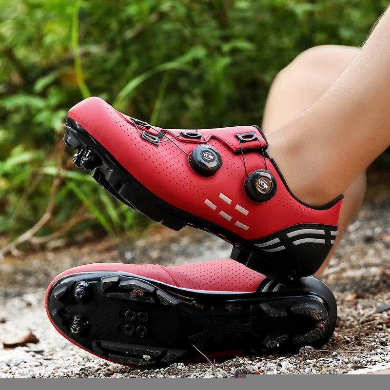 Zapatillas de ciclismo de montaña 2023 con calas para hombre y mujer, de carbono, deportivas, de velocidad, planas, SPD, para ciclismo de carretera