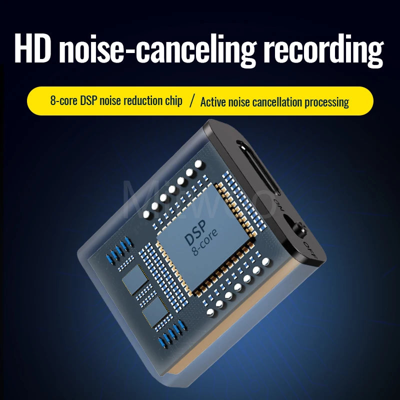Mini grabadora de voz portátil inteligente, grabación de audio activada por voz, grabadora de sonido HD con reducción de ruido, reproductor MP3 con imán OTG