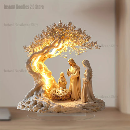 Figura de pesebre de Pascua, decoración de mesa, figura de pesebre, adorno de escritorio de madera, artesanía, decoración, iglesia, fiesta, regalo de Navidad