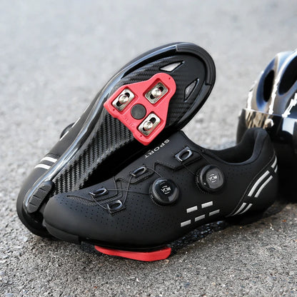 Zapatillas de ciclismo de montaña 2023 con calas para hombre y mujer, de carbono, deportivas, de velocidad, planas, SPD, para ciclismo de carretera
