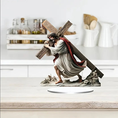 Figura de pesebre de Pascua, decoración de mesa, figura de pesebre, adorno de escritorio de madera, artesanía, decoración, iglesia, fiesta, regalo de Navidad