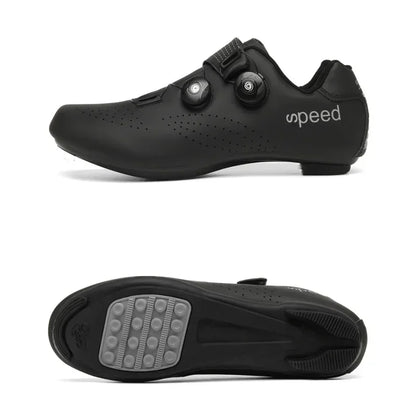 Zapatillas profesionales para hombre, ultraligeras, con doble hebilla, para ciclismo de montaña, luminosas, con calas autoblocantes