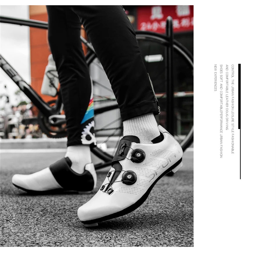 Zapatillas de ciclismo ultraligeras con autobloqueo para hombre, calzado deportivo unisex con calas SPD, para carreras y ciclismo de montaña