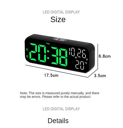 Reloj despertador digital Xiaomi Youpin con temperatura, fecha, semana, modo nocturno, reloj de mesa, 12/24 h, despertador electrónico LED de escritorio