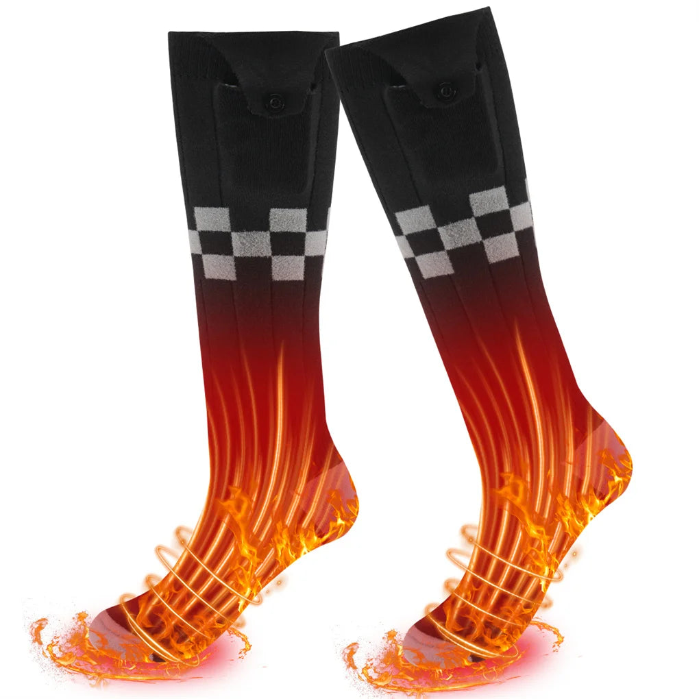 2025 Heated Socks Remote Control Motorcycle Electric Heating Socks Rechargeable Battery Winter Thermal Thick Stockings Men Women Selectia