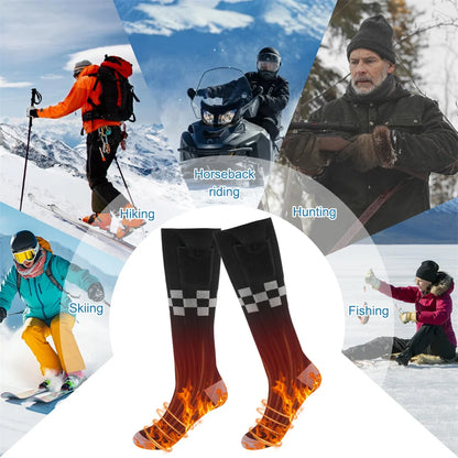 2025 Heated Socks Remote Control Motorcycle Electric Heating Socks Rechargeable Battery Winter Thermal Thick Stockings Men Women Selectia