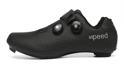Zapatillas profesionales para hombre, ultraligeras, con doble hebilla, para ciclismo de montaña, luminosas, con calas autoblocantes
