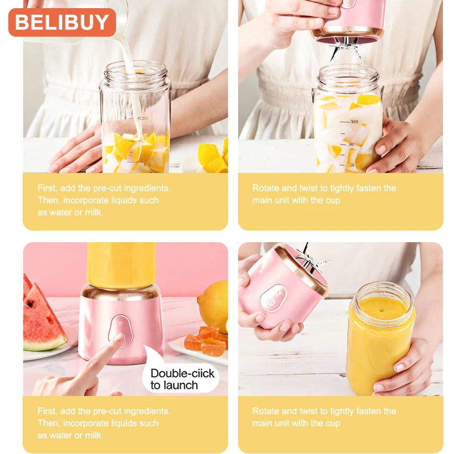 Portable 6-Blade Mini Blender