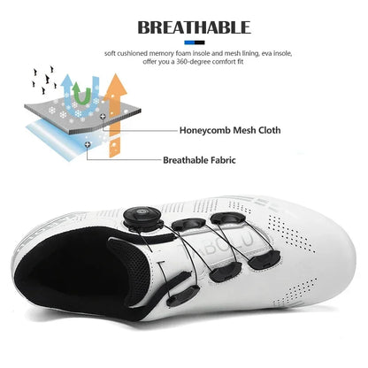 Zapatillas de ciclismo profesionales para hombre, zapatillas SPD para ciclismo de montaña, transpirables, antideslizantes, para carreras de montaña