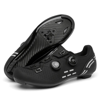 Zapatillas de ciclismo de montaña 2023 con calas para hombre y mujer, de carbono, deportivas, de velocidad, planas, SPD, para ciclismo de carretera