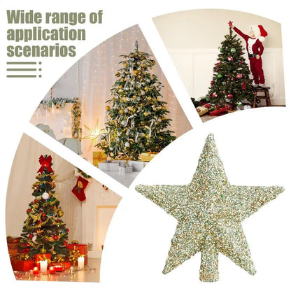 Estrella para la parte superior del árbol de Navidad, estrella 3D brillante, adorno para la parte superior del árbol, decoración navideña para el árbol de Navidad.