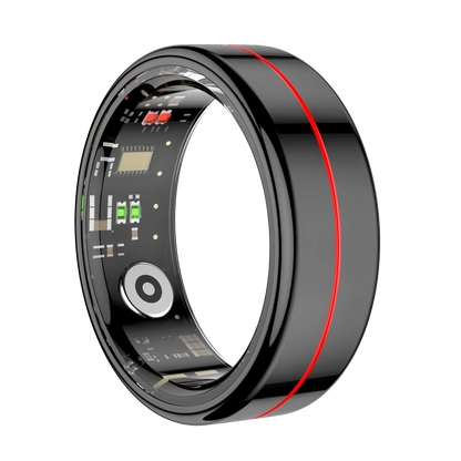 Anillo inteligente R04 2025 para hombre y mujer, con estuche de carga, monitor de salud y sueño, resistente al agua hasta 5 ATM, modo multideporte, control de cámara.