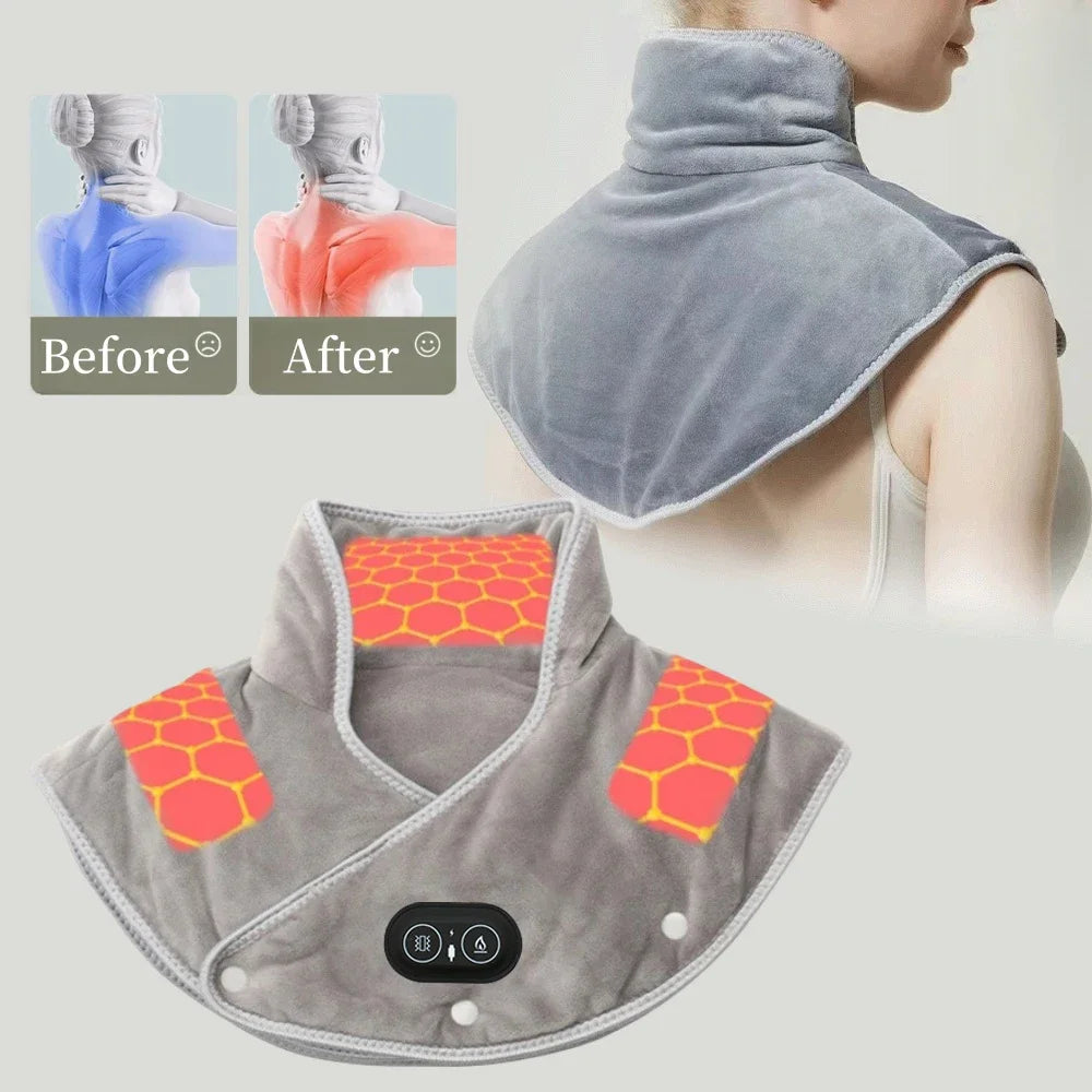 Electric Heating shoulder Neck Pad Massager USB Cervical Brace Wrap Thermal Compress Relieve Pain Fatigue Warm Back Brace Tool Selectia
