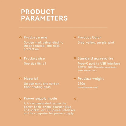 Electric Heating shoulder Neck Pad Massager USB Cervical Brace Wrap Thermal Compress Relieve Pain Fatigue Warm Back Brace Tool Selectia