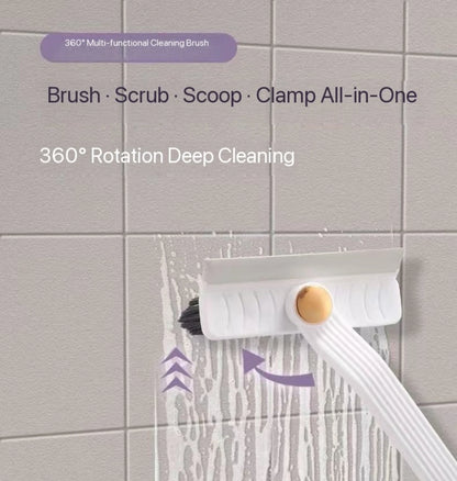 Cepillo multiusos para limpiar azulejos, con cerdas duras y rotación de 360°, ideal para suelos y paredes de baño y cocina.