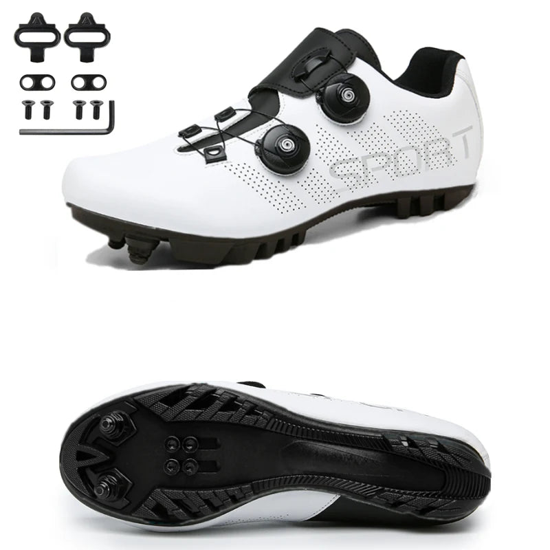 Zapatillas de ciclismo ultraligeras con autobloqueo para hombre, calzado deportivo unisex con calas SPD, para carreras y ciclismo de montaña