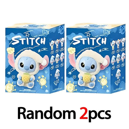 Disney Nuevo Stitch Eat Some Thing Before Sleep Series Vinyl Blind Box Bag Pendant Cute Plush Doll Mystery Box Toy Surprise Gifts