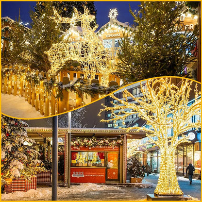 Guirnalda de luces LED de 50 m y 100 m para exteriores, guirnalda navideña para jardín, terraza, árbol, calle, boda, fiesta, decoración