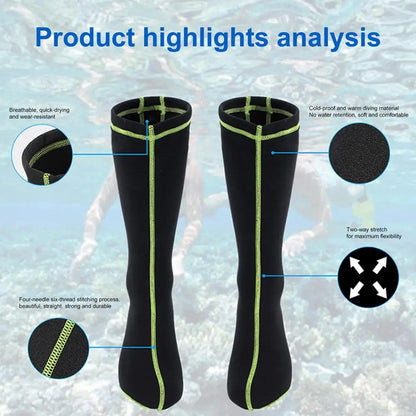 Calcetines de natación con aletas, antideslizantes, de neopreno, resistentes a la arena, elásticos, para voleibol de playa y buceo, calcetines largos de natación para deportes acuáticos al aire libre.