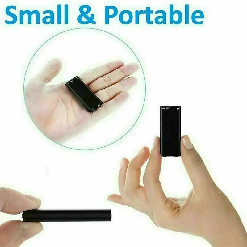 Mini grabadora de voz portátil inteligente, grabación de audio activada por voz, grabadora de sonido HD con reducción de ruido, reproductor MP3 con imán OTG