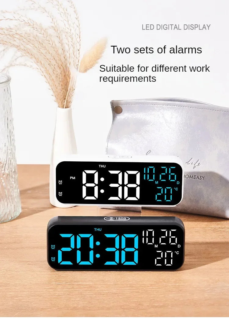 Reloj despertador digital Xiaomi Youpin con temperatura, fecha, semana, modo nocturno, reloj de mesa, 12/24 h, despertador electrónico LED de escritorio