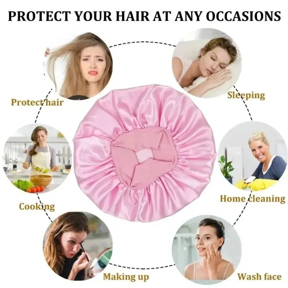 Heatless Curling Rod Satin Silk Sleeping Cap Set Headwrap Natural Curly Hair Long Hair Care Wave Sleeping Curling Styling Tool Selectia