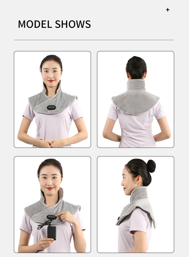 Electric Heating shoulder Neck Pad Massager USB Cervical Brace Wrap Thermal Compress Relieve Pain Fatigue Warm Back Brace Tool Selectia