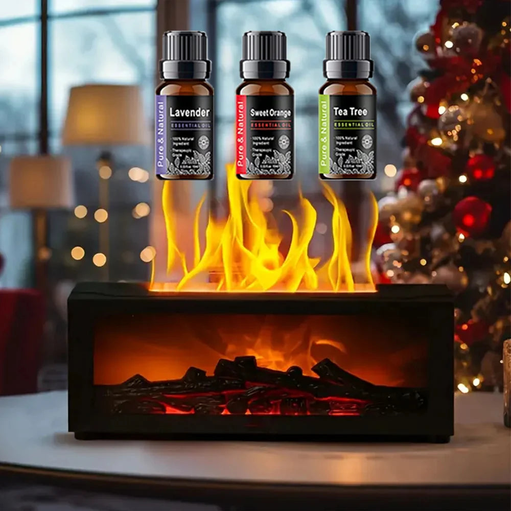 Waterless Flame Aroma Diffuser Remote Control Auto Shut Off LED Night Light Air Humidifier for Home Bedroom Office Gift Present Selectia