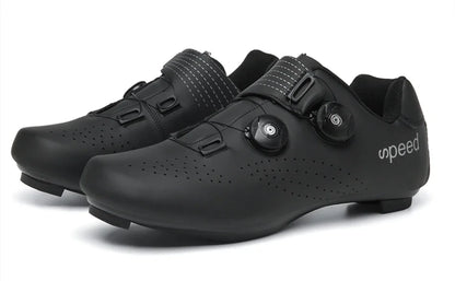 Zapatillas profesionales para hombre, ultraligeras, con doble hebilla, para ciclismo de montaña, luminosas, con calas autoblocantes