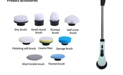 Fregador giratorio inalámbrico para el hogar, aparatos de cocina, cepillos para el cabello, escobas de baño, fregonas de inodoro, cepillo de limpieza eléctrico multiusos.