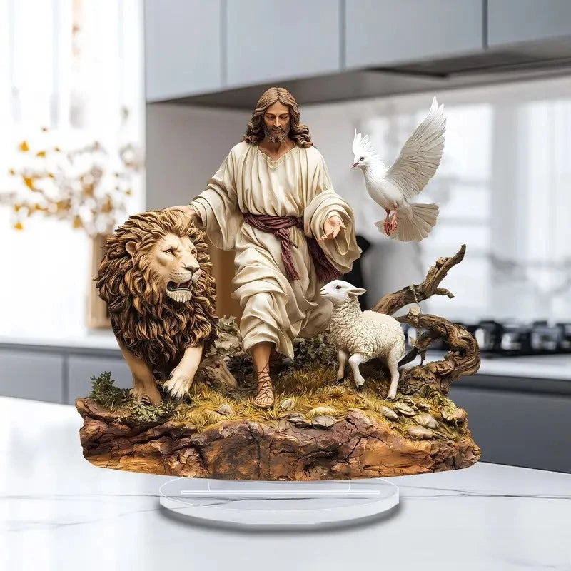 Figura de pesebre de Pascua, decoración de mesa, figura de pesebre, adorno de escritorio de madera, artesanía, decoración, iglesia, fiesta, regalo de Navidad