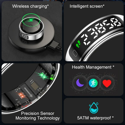 Anillo inteligente Xiaomi R12 con pantalla táctil, resistente al agua hasta 5 ATM, Bluetooth, control de gestos, carga inalámbrica, deportivo