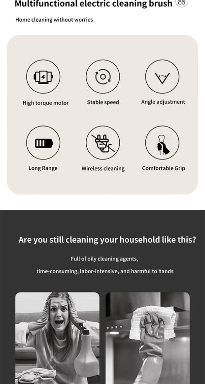 Fregador giratorio inalámbrico para el hogar, aparatos de cocina, cepillos para el cabello, escobas de baño, fregonas de inodoro, cepillo de limpieza eléctrico multiusos.