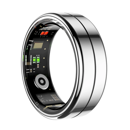 Anillo inteligente R04 2025 para hombre y mujer, con estuche de carga, monitor de salud y sueño, resistente al agua hasta 5 ATM, modo multideporte, control de cámara.