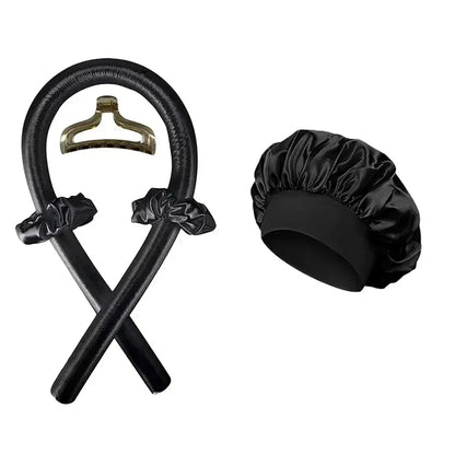 Heatless Curling Rod Satin Silk Sleeping Cap Set Headwrap Natural Curly Hair Long Hair Care Wave Sleeping Curling Styling Tool Selectia