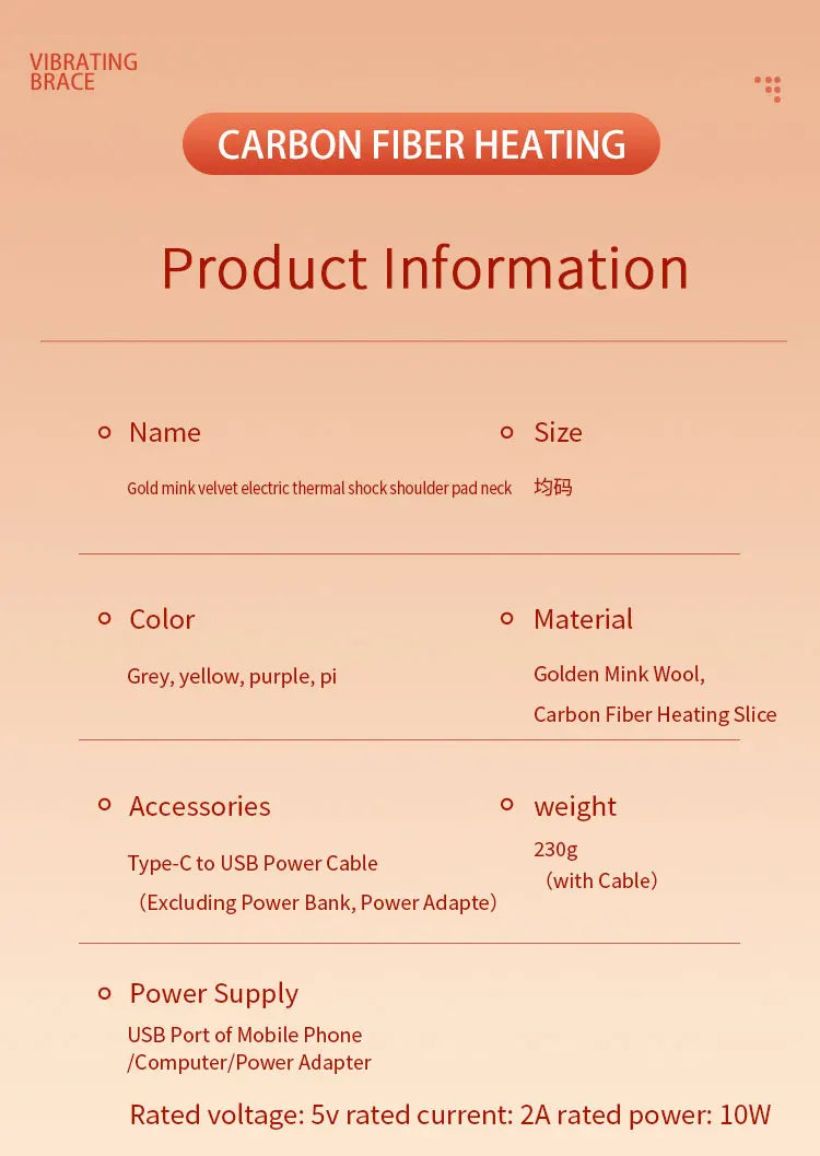 Electric Heating shoulder Neck Pad Massager USB Cervical Brace Wrap Thermal Compress Relieve Pain Fatigue Warm Back Brace Tool Selectia