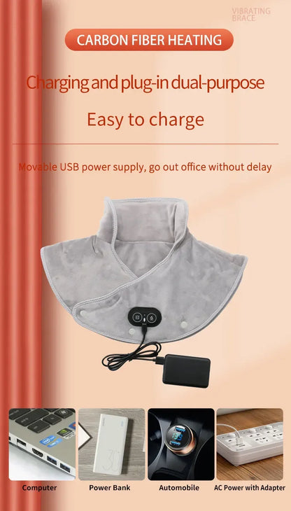 Electric Heating shoulder Neck Pad Massager USB Cervical Brace Wrap Thermal Compress Relieve Pain Fatigue Warm Back Brace Tool Selectia