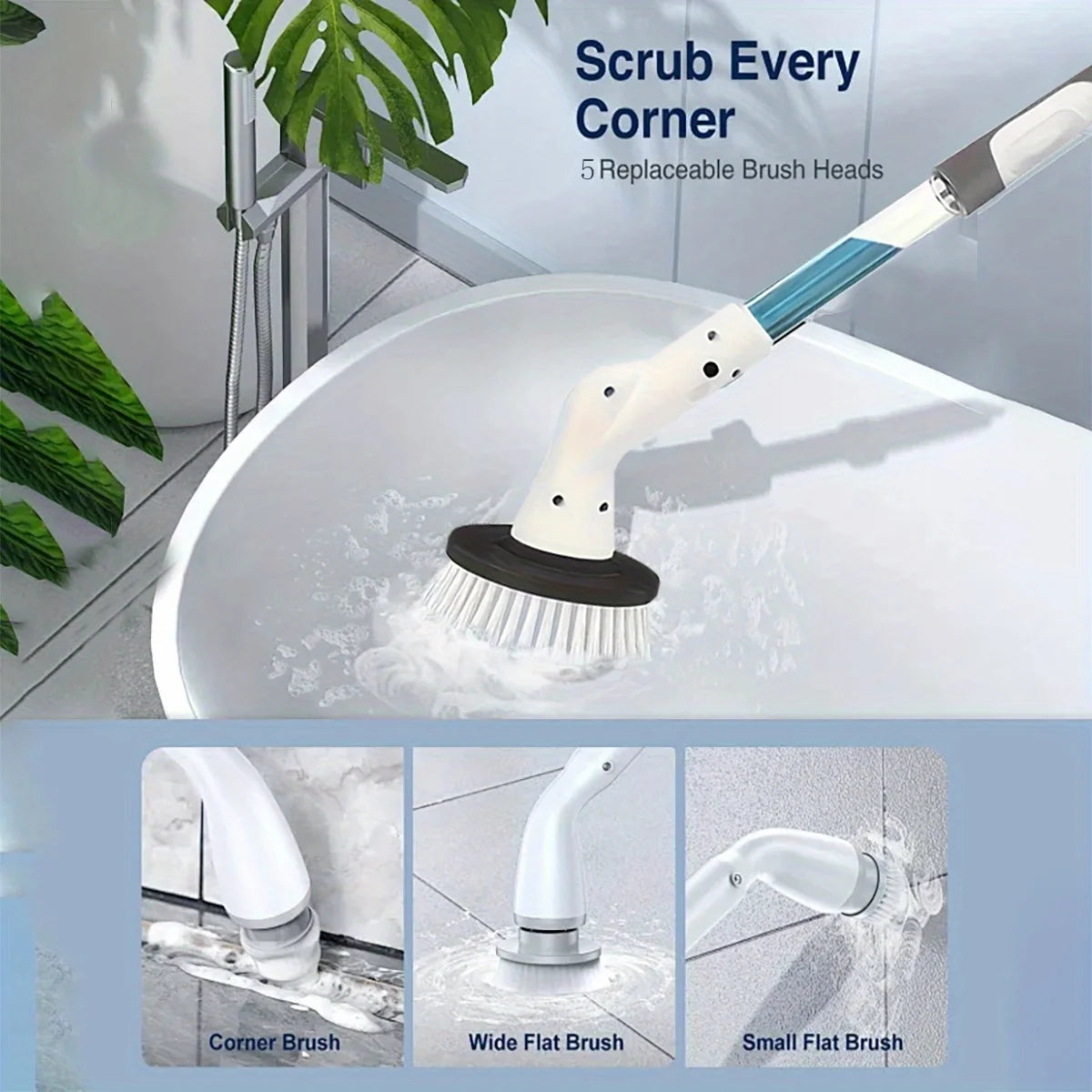 Rechargeable Electric Power Scrubber for Bathroom & Kitchen